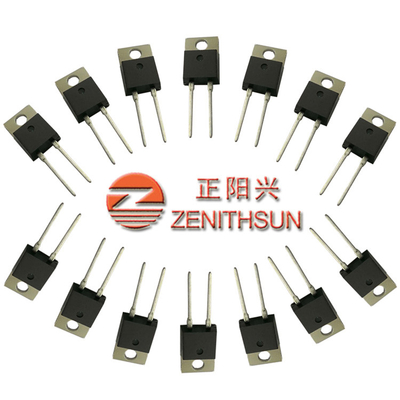 100 ohmios 50 película gruesa del poder más elevado del resistor el 1% del vatio 100PPM a través del agujero